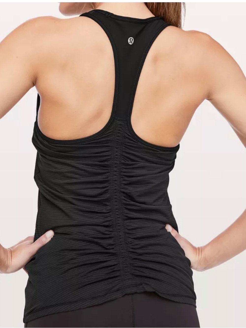 Lululemon Black Racerback Ruched Tank - Picture 1 of 6